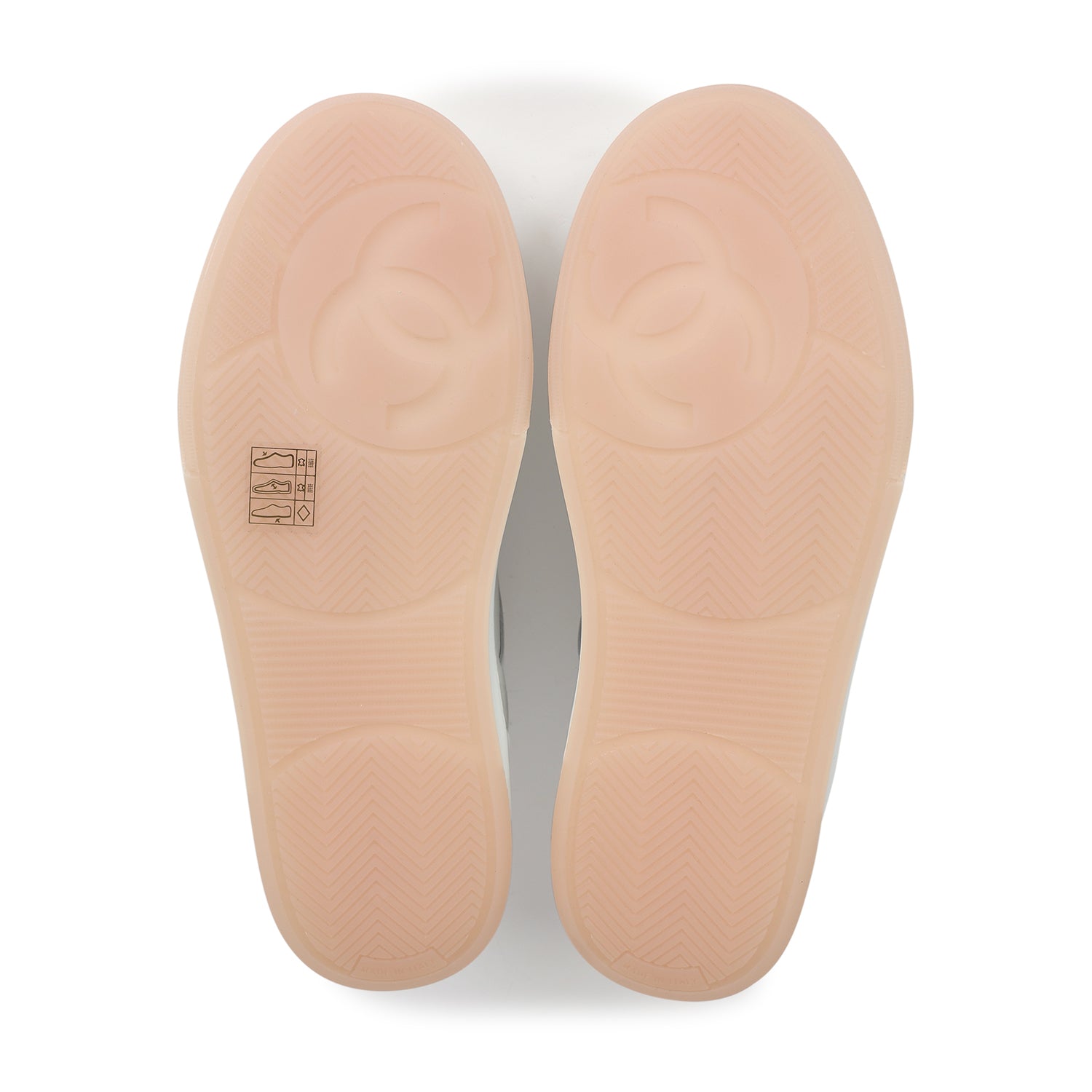 Chanel CC Low Top Sneakers White and Pink 37.5 EU
