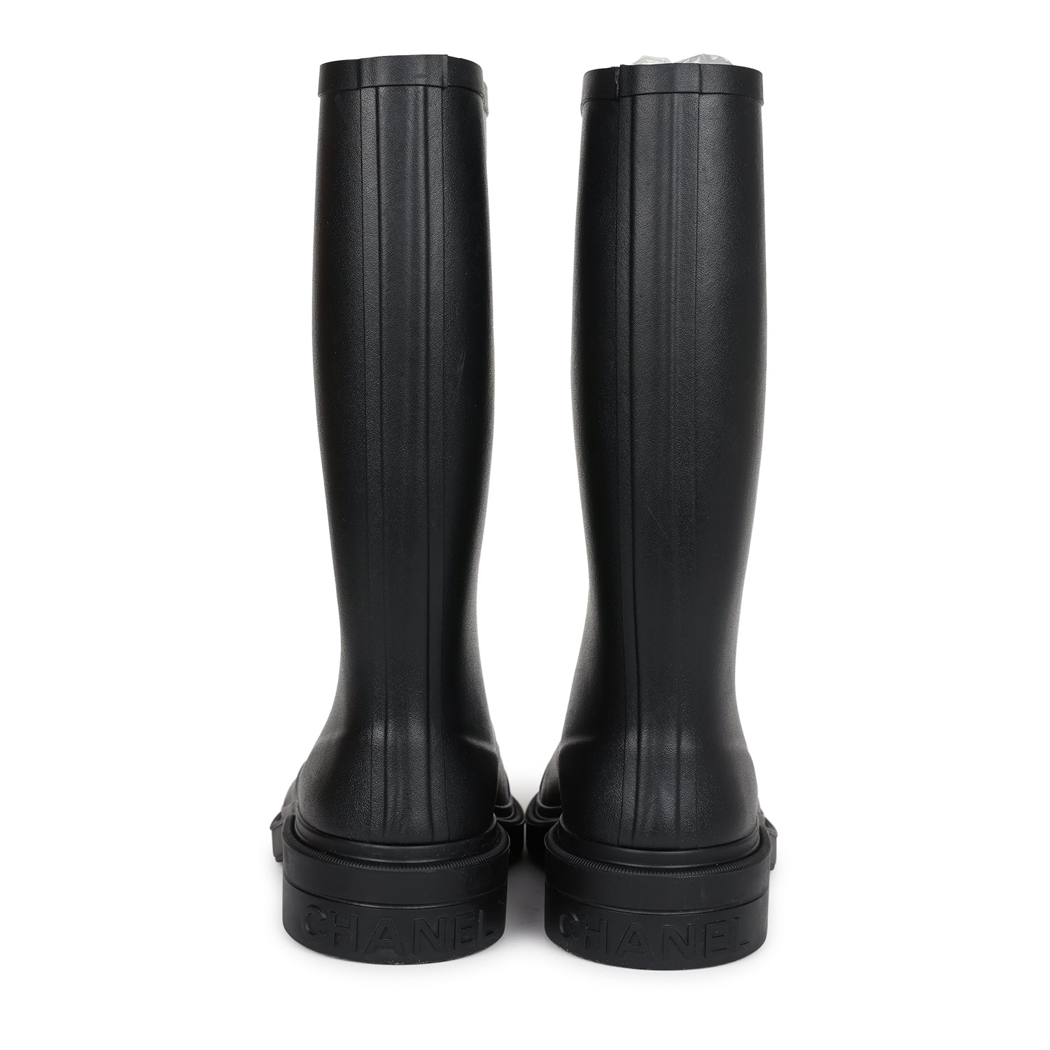 Chanel Black High Caoutchouc CC Boots EU 41