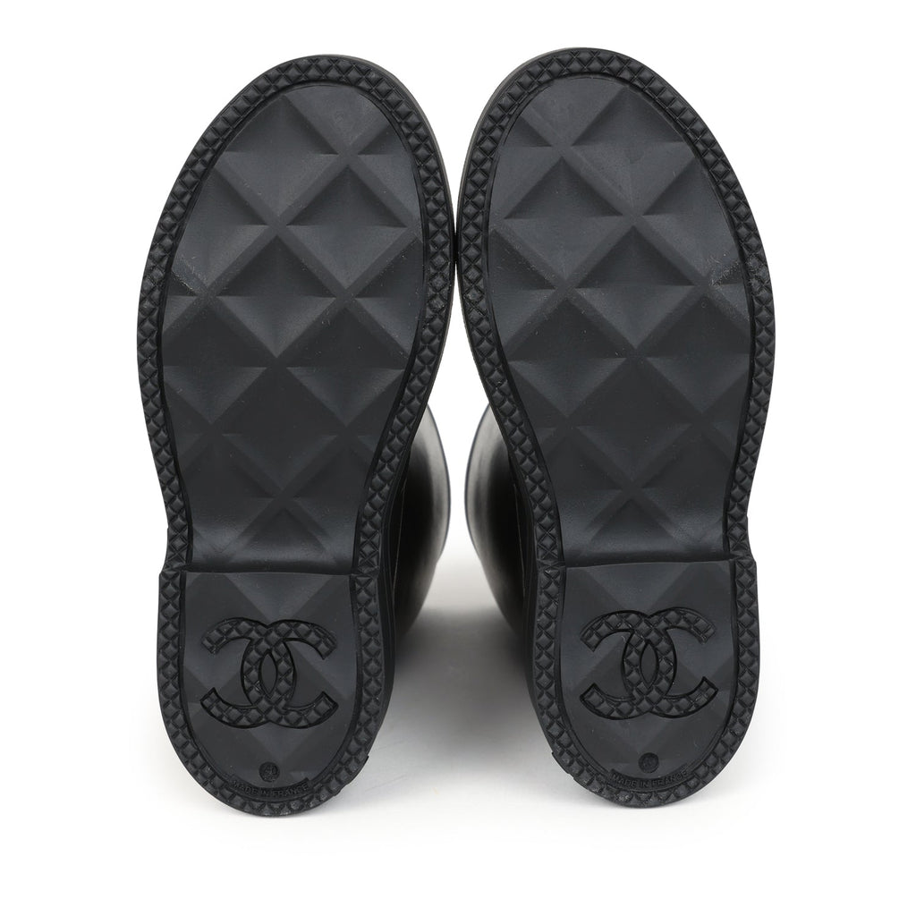 Chanel Black High Caoutchouc CC Boots EU 40