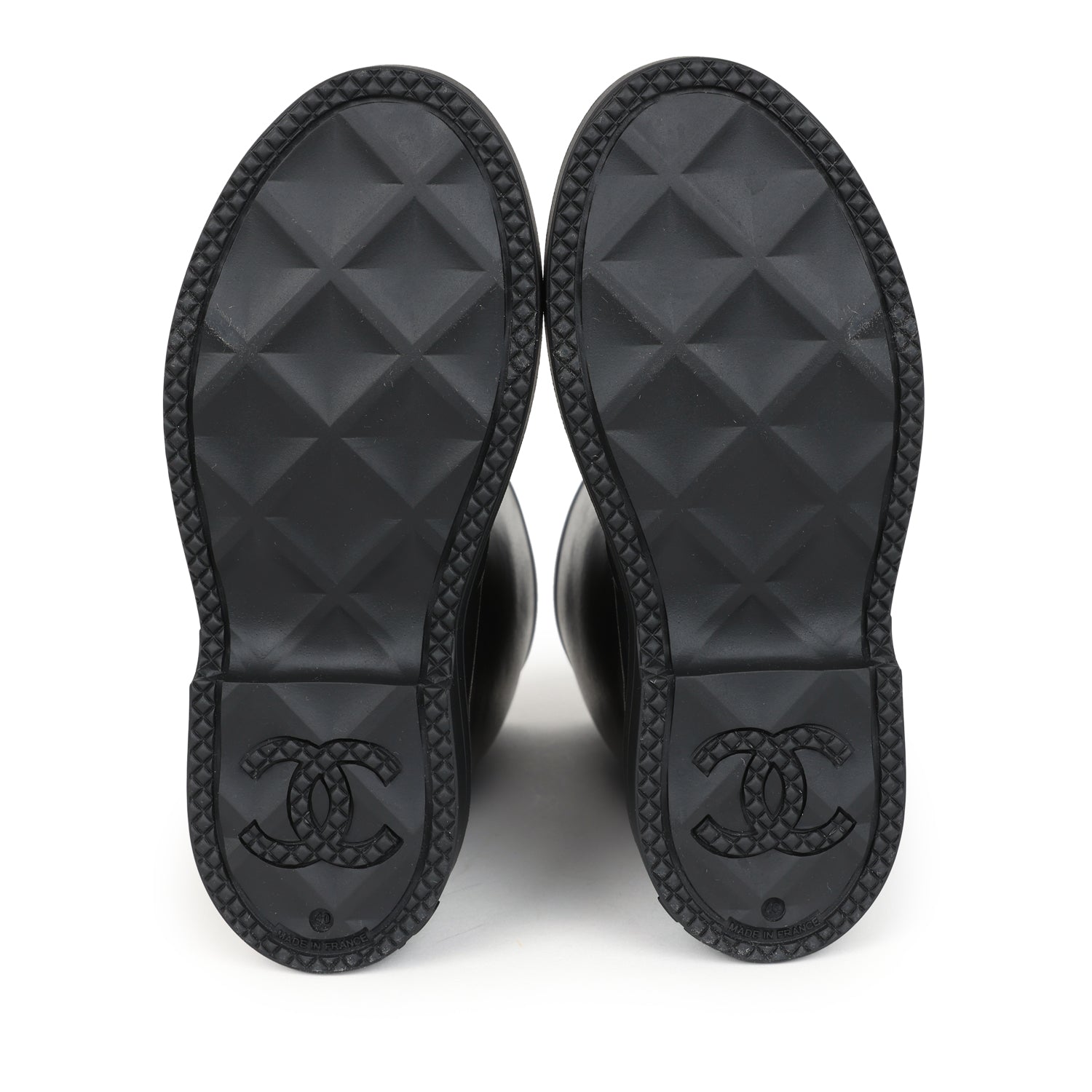 Chanel Black High Caoutchouc CC Boots EU 40