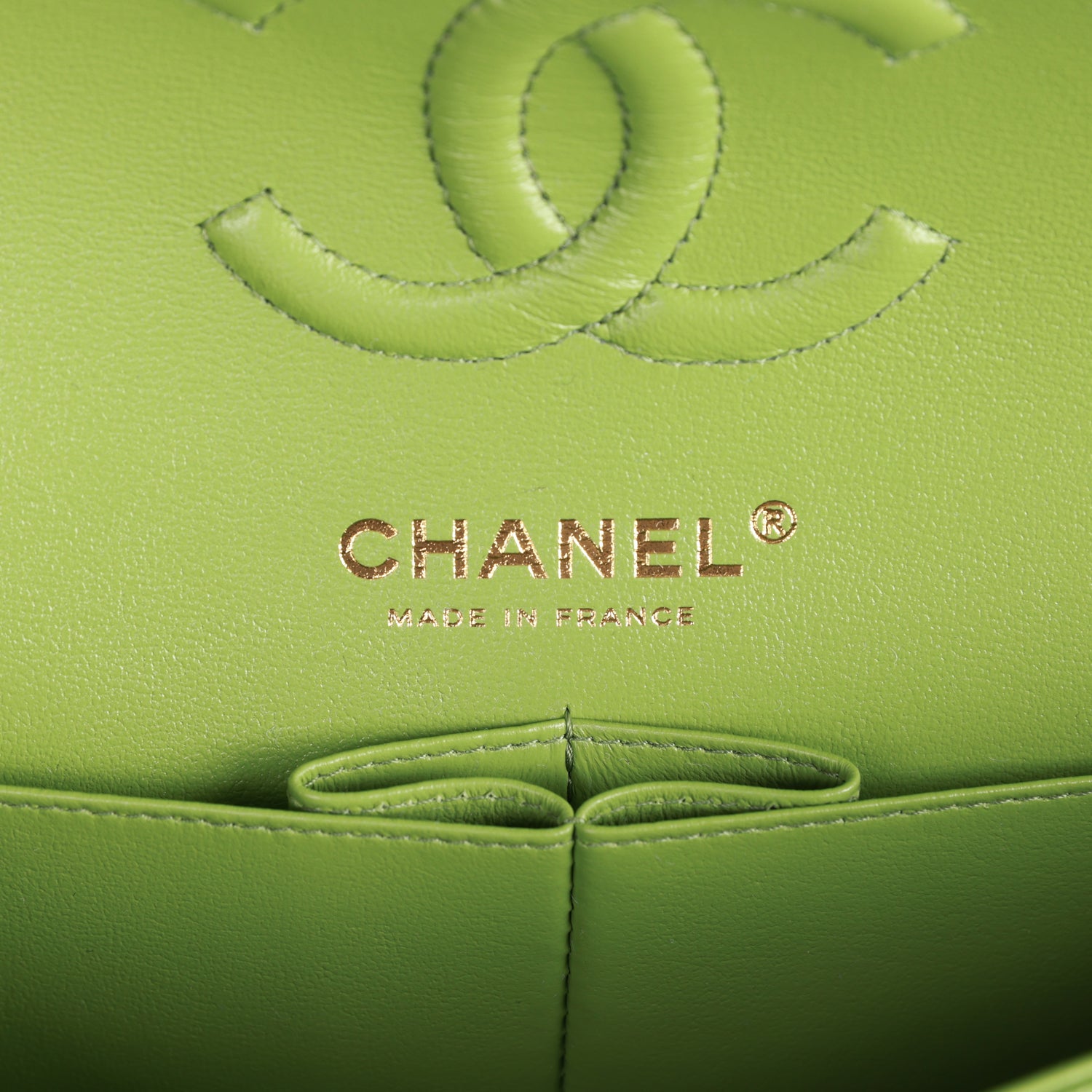 Chanel Small Classic Double Flap Green Caviar Light Gold Hardware