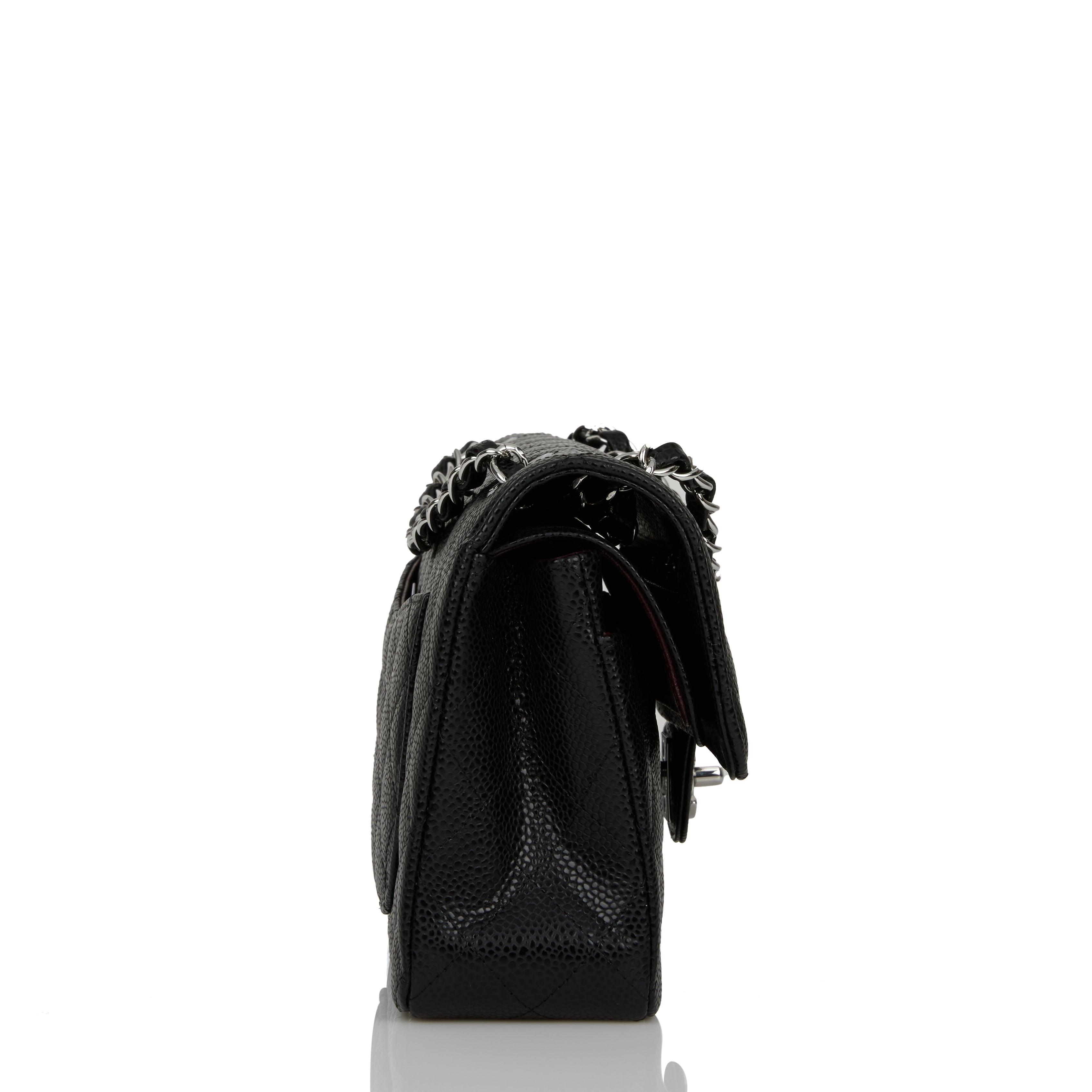 Chanel bag Small Classic Double Flap Black Caviar Silver Hardware