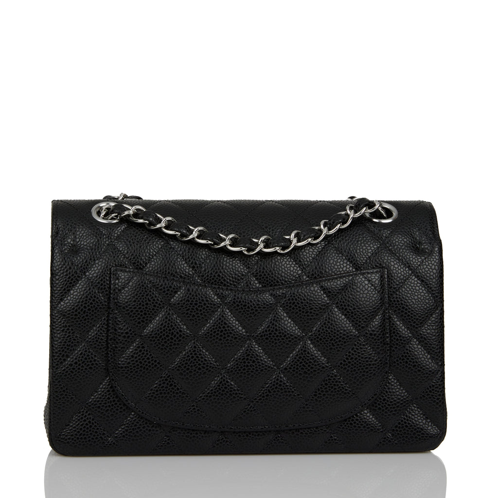 Chanel bag Small Classic Double Flap Black Caviar Silver Hardware