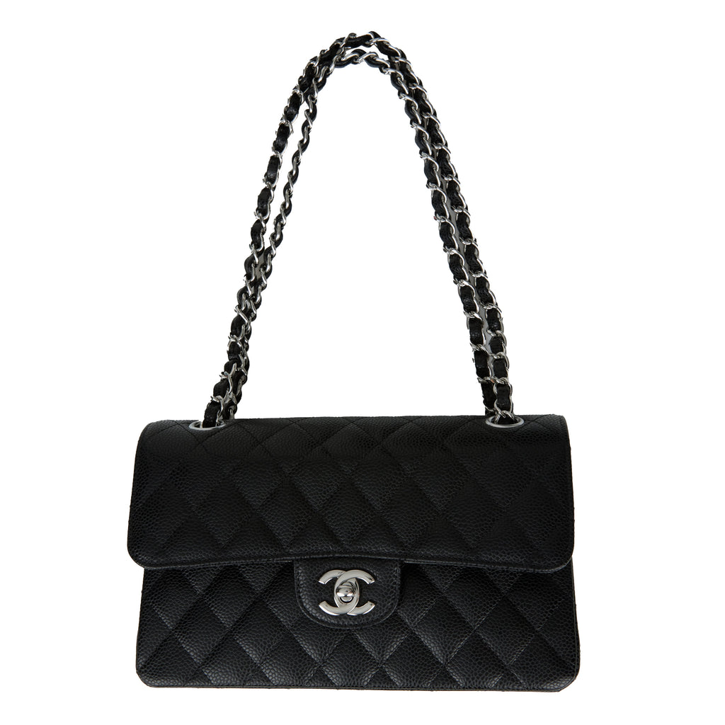 Chanel bag Small Classic Double Flap Black Caviar Silver Hardware