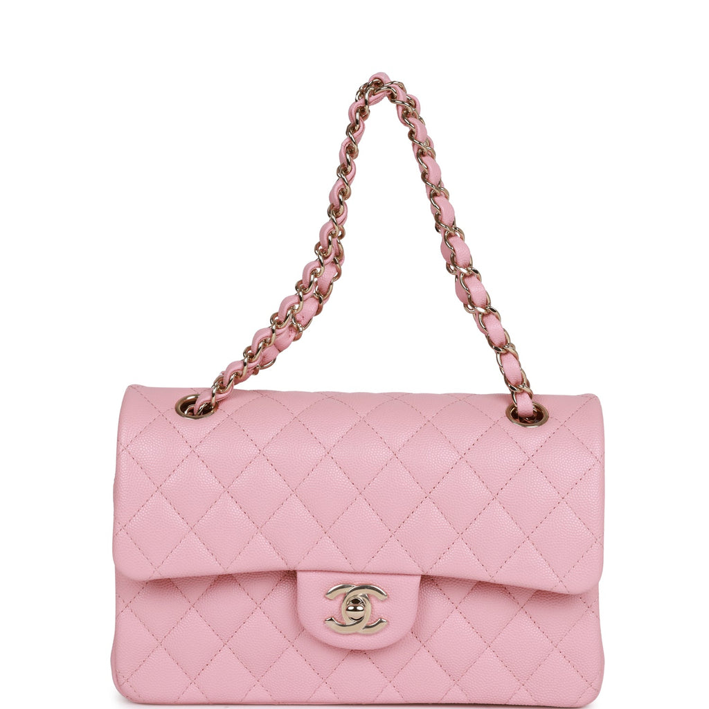 Chanel bag Small Classic Double Flap Bag Pink Caviar Light Gold Hardware