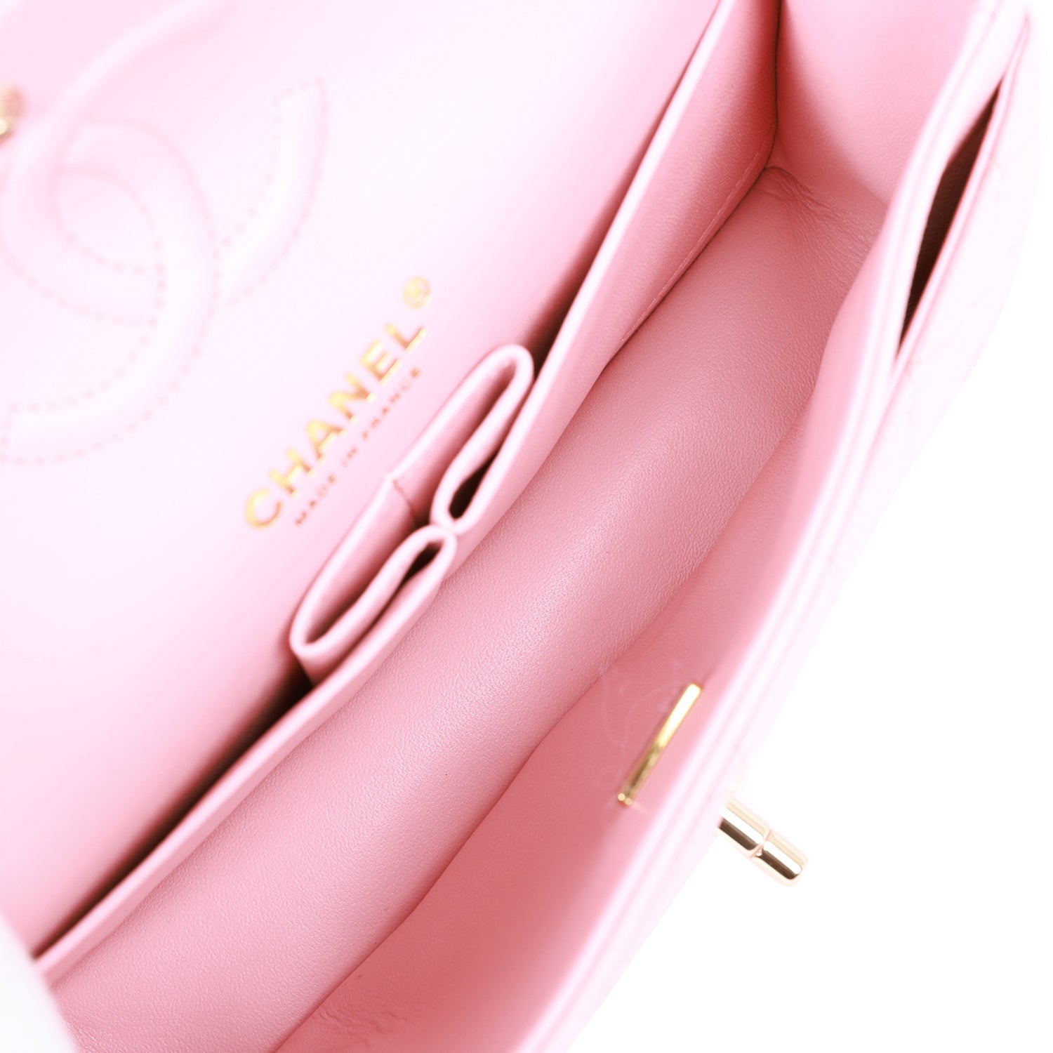 Chanel bag Small Classic Double Flap Bag Pink Caviar Light Gold Hardware