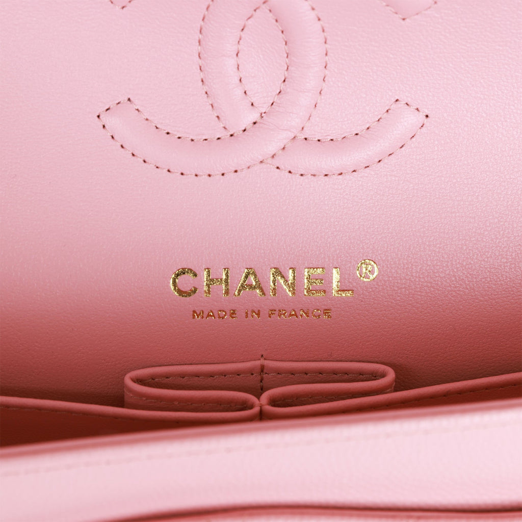 Chanel bag Small Classic Double Flap Bag Pink Caviar Light Gold Hardware