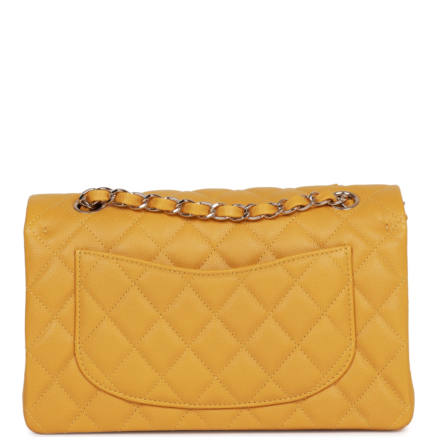 Chanel Small Classic Double Flap Yellow Caviar Light Gold Hardware