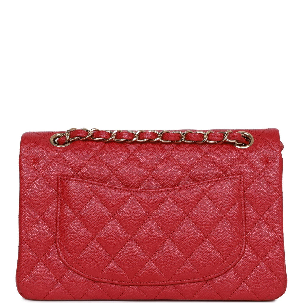 Chanel bag Small Classic Double Flap Dark Pink Caviar Light Gold Hardware