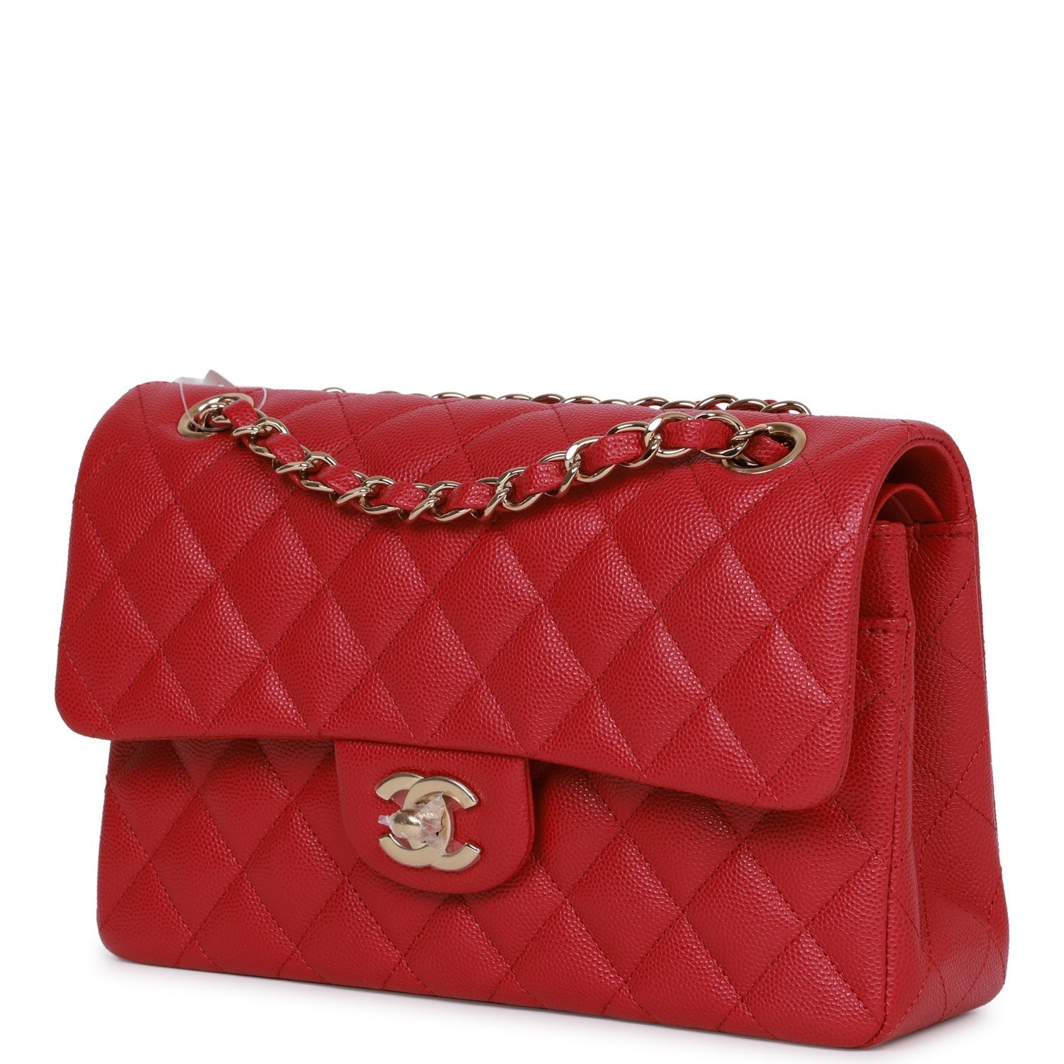 Chanel bag Small Classic Double Flap Dark Pink Caviar Light Gold Hardware