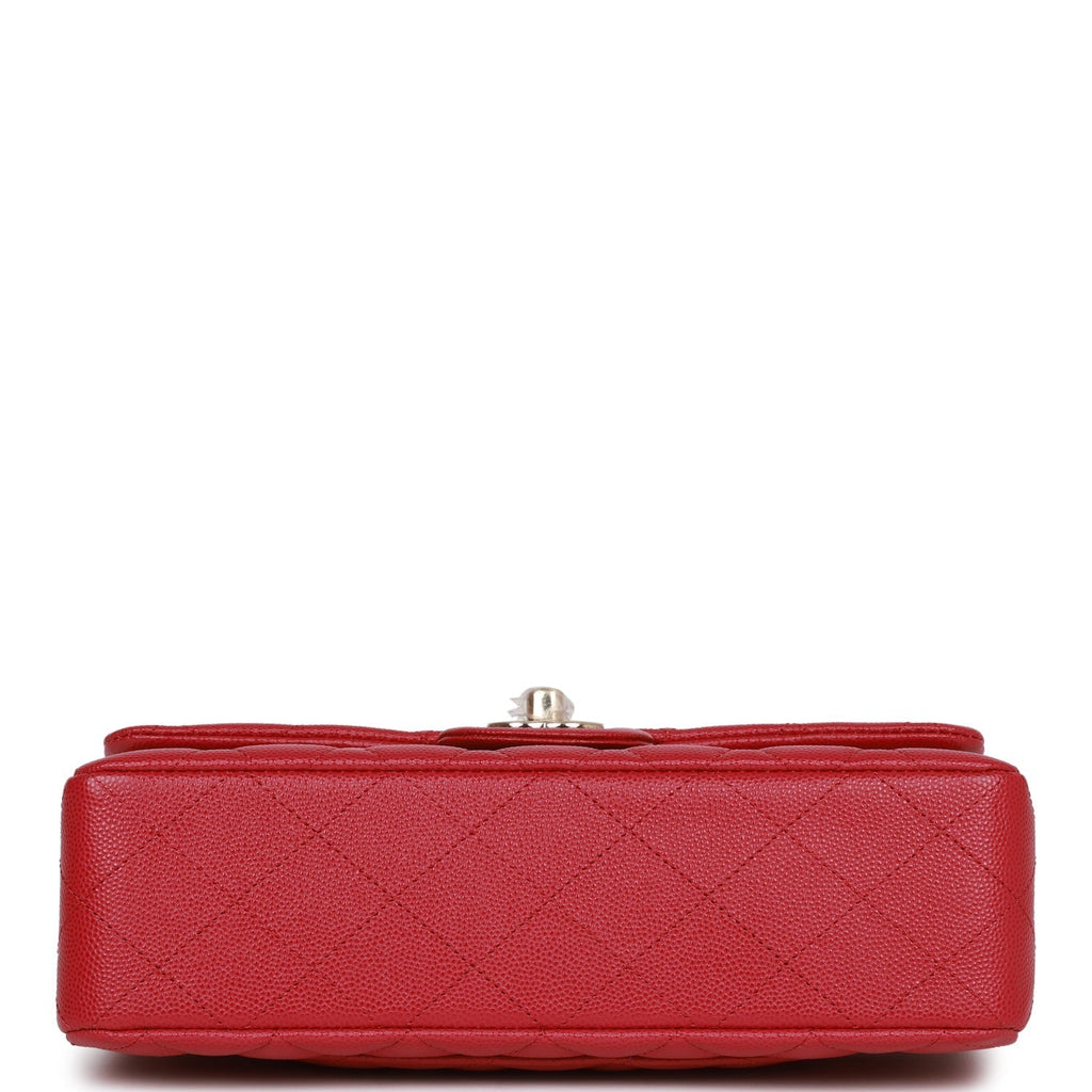Chanel bag Small Classic Double Flap Dark Pink Caviar Light Gold Hardware