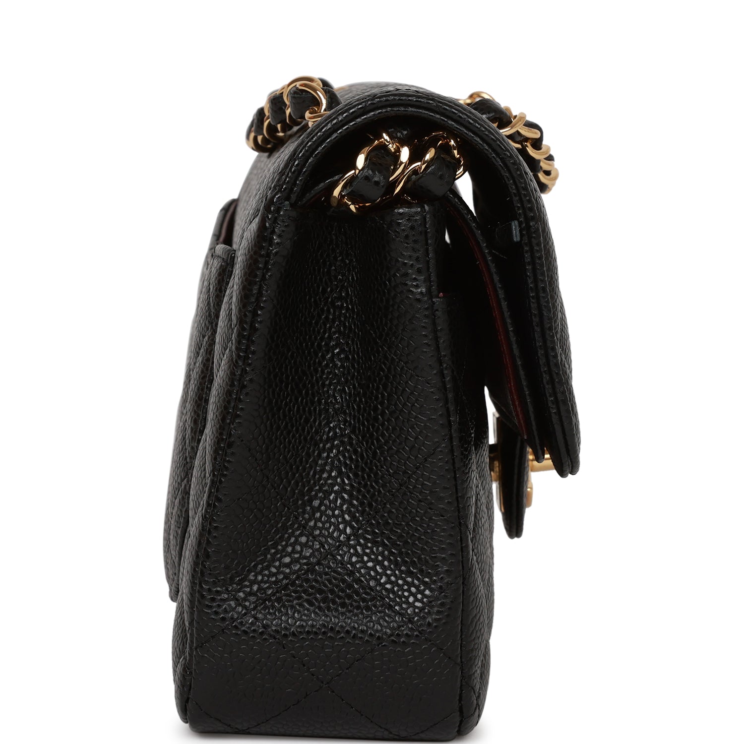 Pre-owned Chanel Small Classic Double Flap Bag Black Caviar Gold Hardware