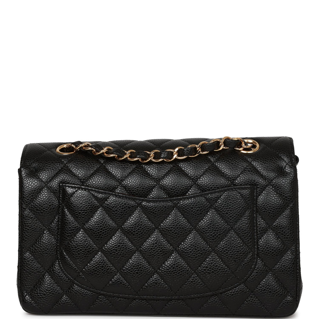 Pre-owned Chanel Small Classic Double Flap Bag Black Caviar Gold Hardware