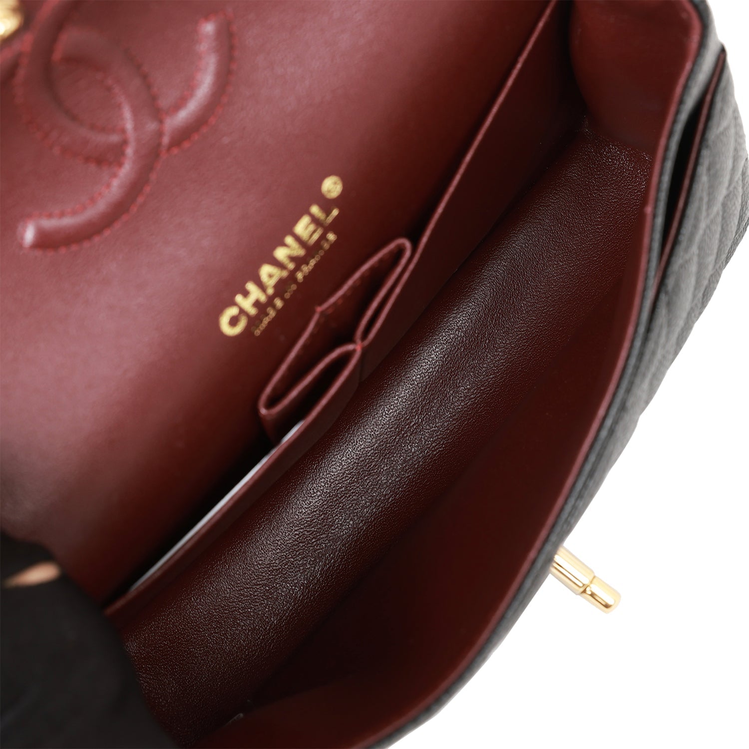 Pre-owned Chanel Small Classic Double Flap Bag Black Caviar Gold Hardware