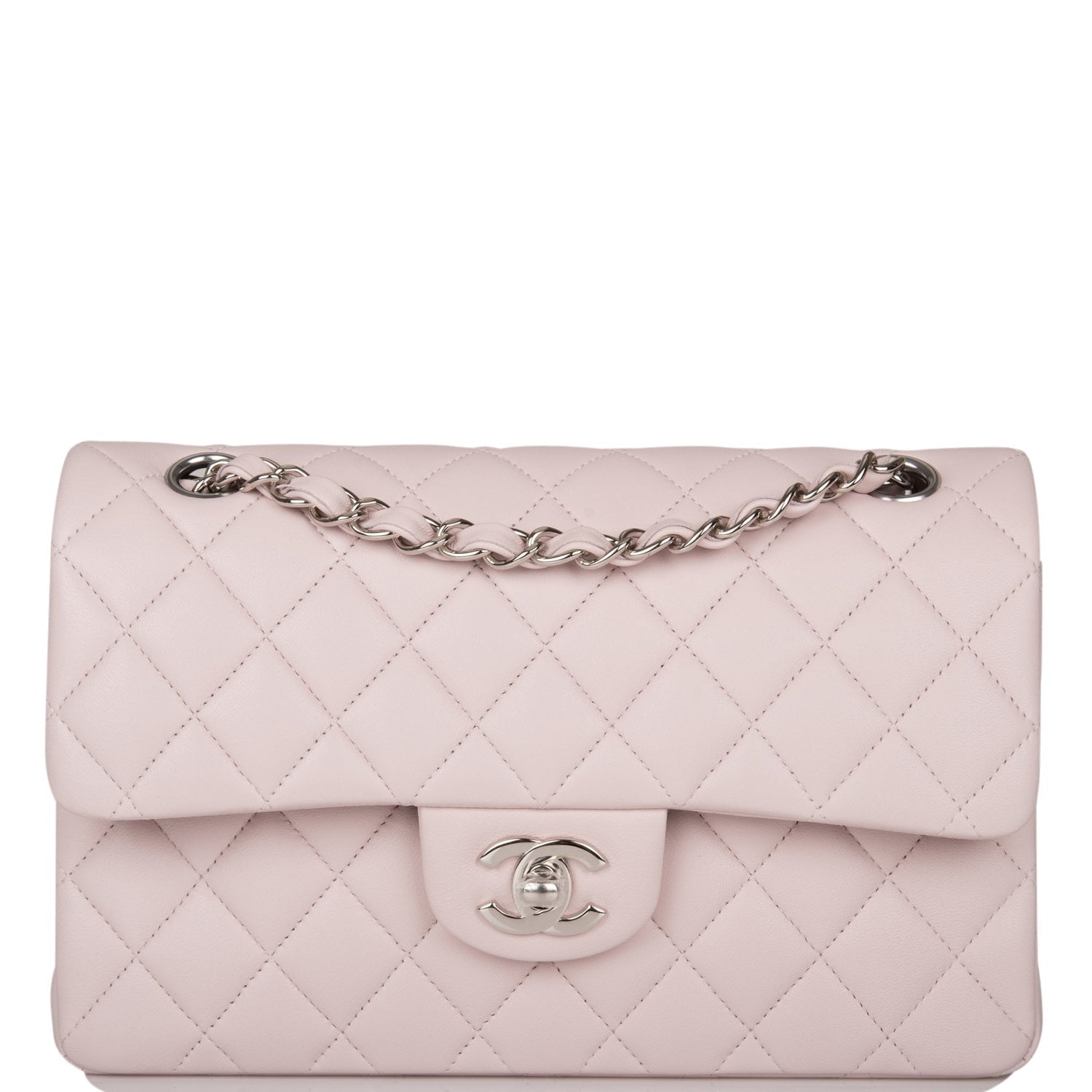 Chanel bag Small Classic Double Flap Bag Light Purple Lambskin Silver Hardware