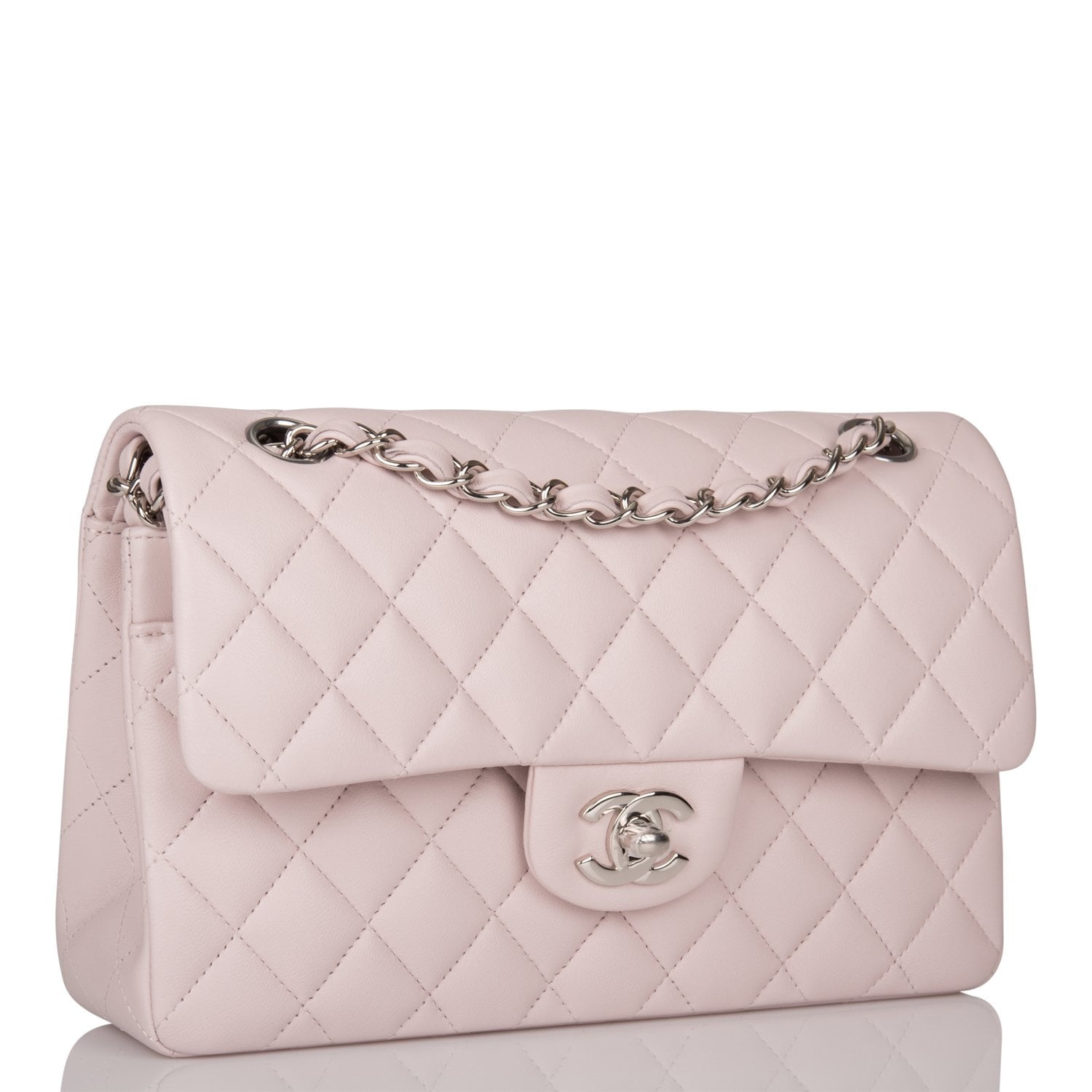 Chanel bag Small Classic Double Flap Bag Light Purple Lambskin Silver Hardware