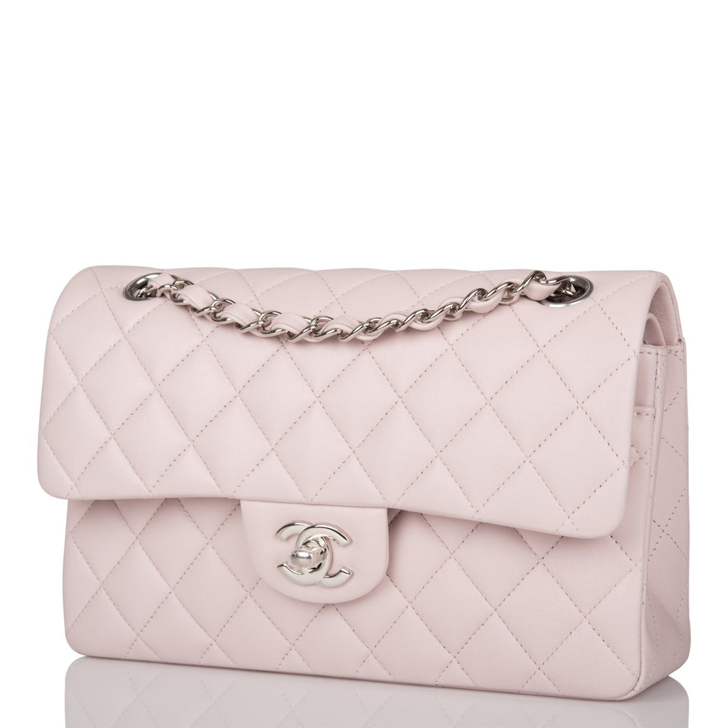 Chanel bag Small Classic Double Flap Bag Light Purple Lambskin Silver Hardware