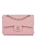 Chanel Small Classic Double Flap Pink Caviar Light Gold Hardware