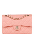 Chanel Small Classic Double Flap Pink Lambskin Light Gold Hardware
