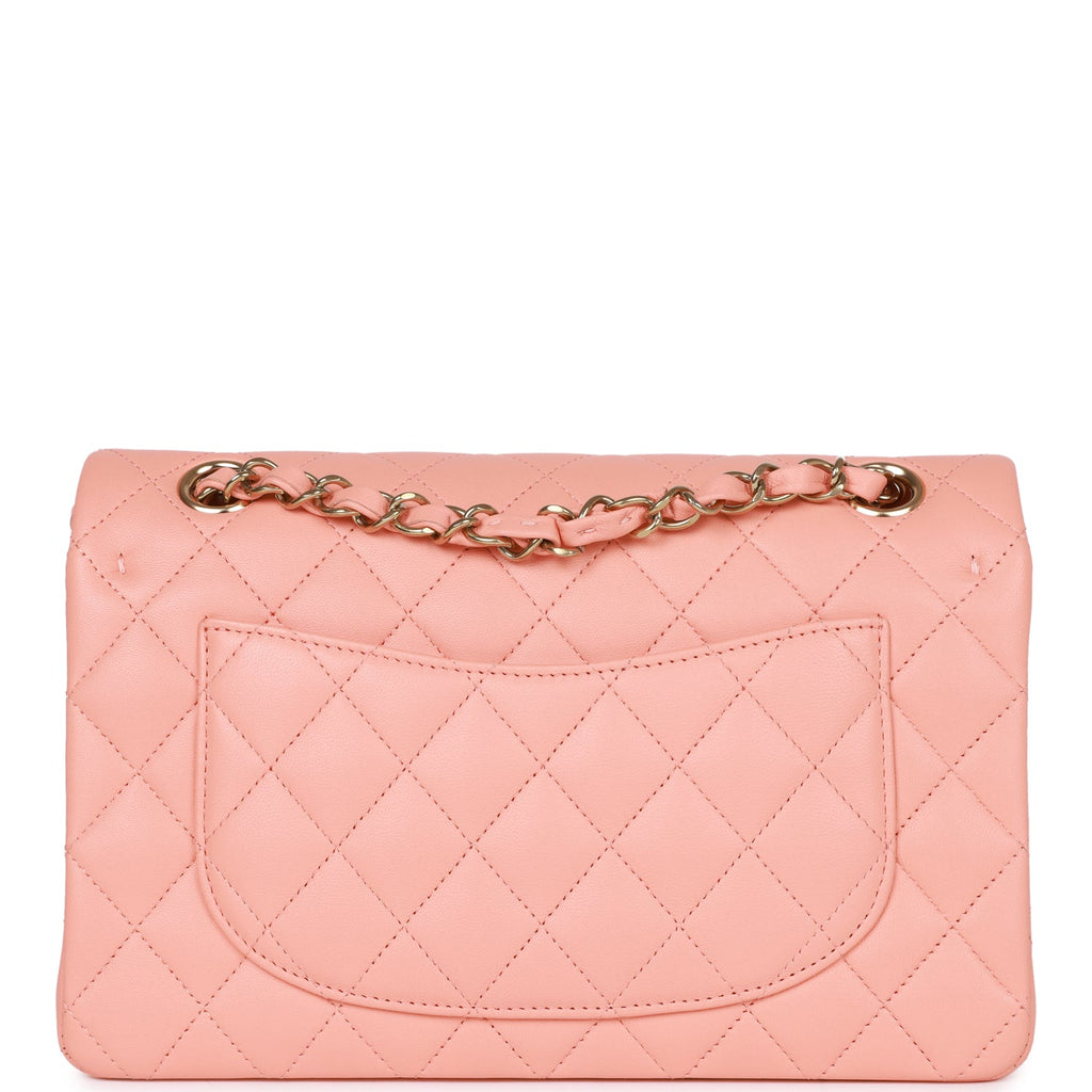 Chanel Small Classic Double Flap Pink Lambskin Light Gold Hardware