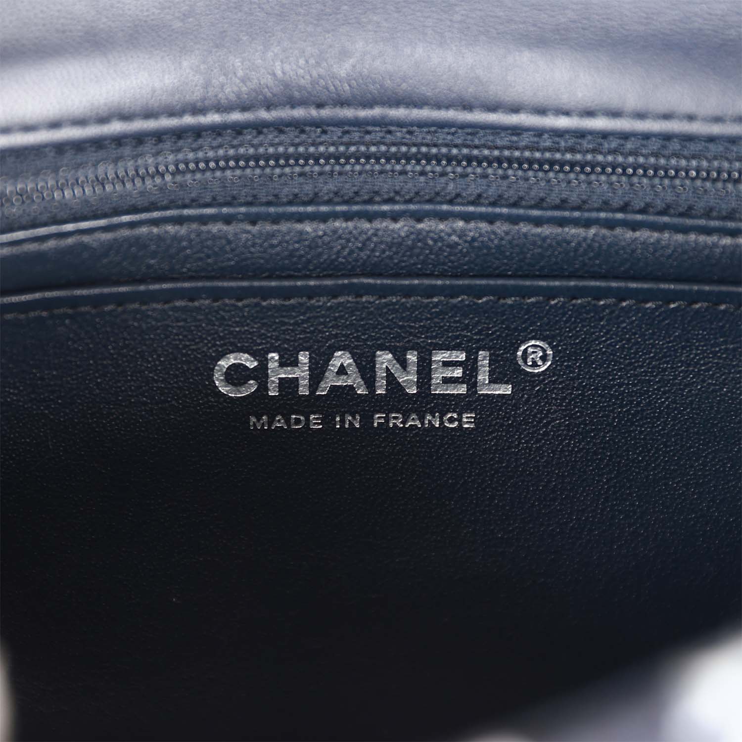 Pre-owned Chanel Mini Rectangular Flap Bag Blue Tweed Silver Hardware