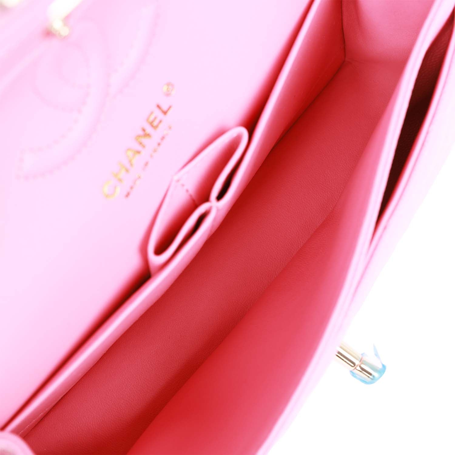 Chanel bag Small Classic Double Flap Bag Pink Caviar Light Gold Hardware