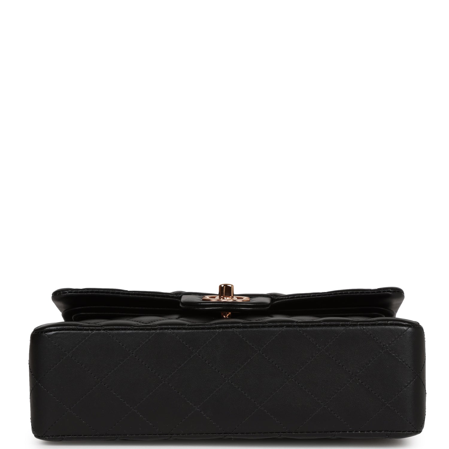 Chanel a bag Small Classic Double Flap Bag Black Lambskin Rose Gold Hardware