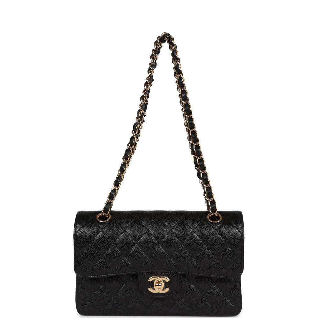 Chanel Small Classic Double Flap Black Caviar Gold Hardware