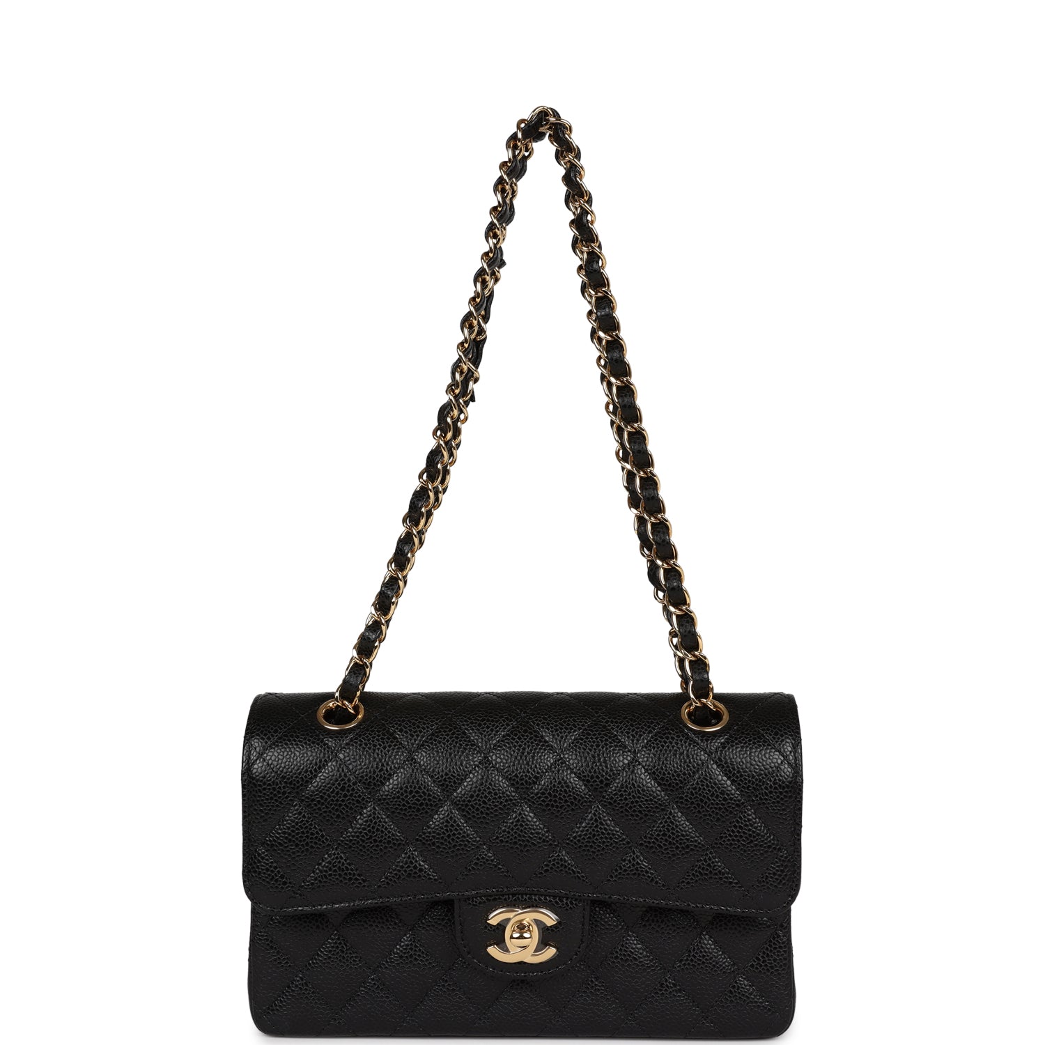 Chanel Small Classic Double Flap Black Caviar Gold Hardware