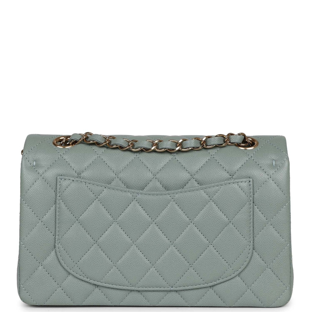 Chanel Small Classic Double Flap Bag Light Blue Caviar Light Gold Hardware