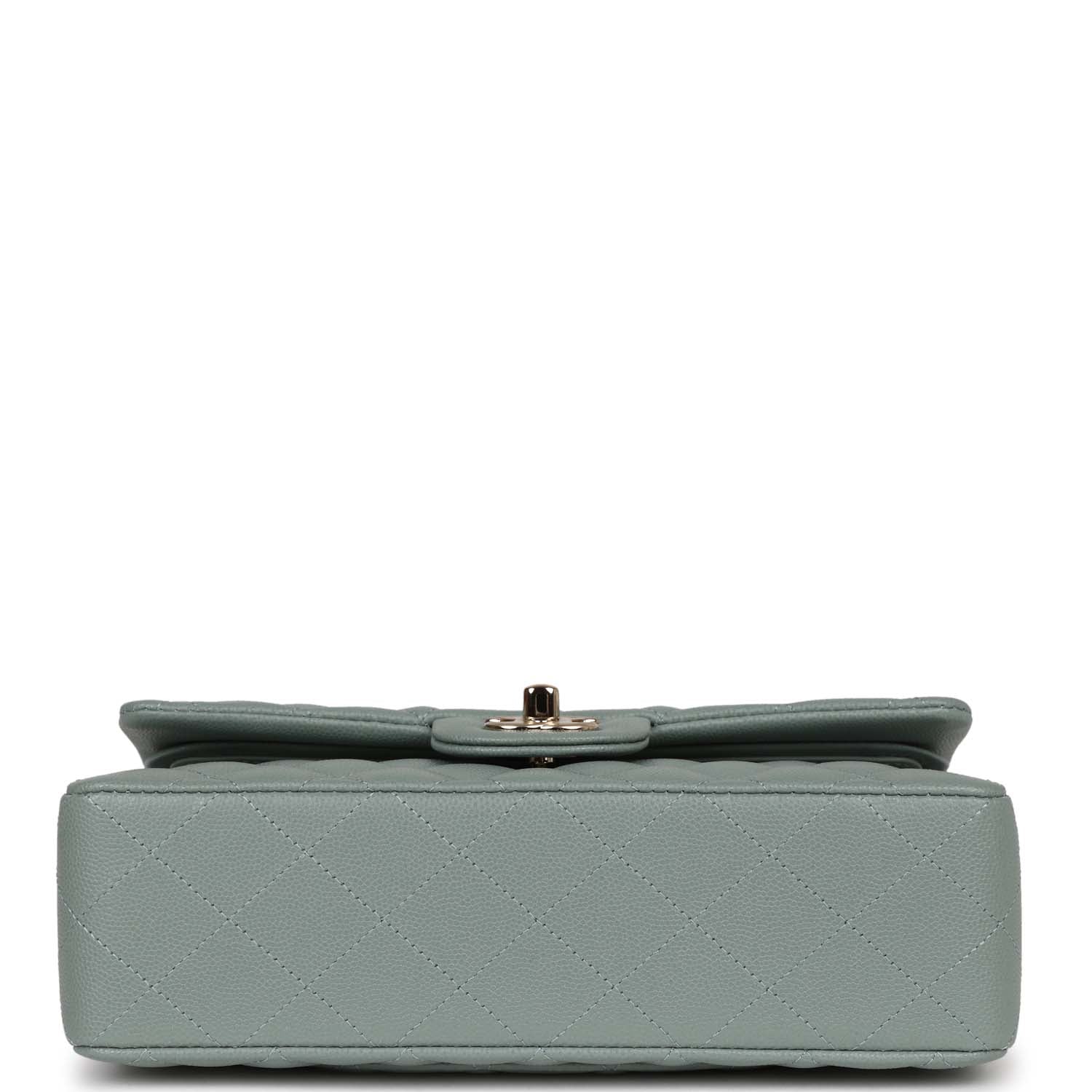 Chanel Small Classic Double Flap Bag Light Blue Caviar Light Gold Hardware