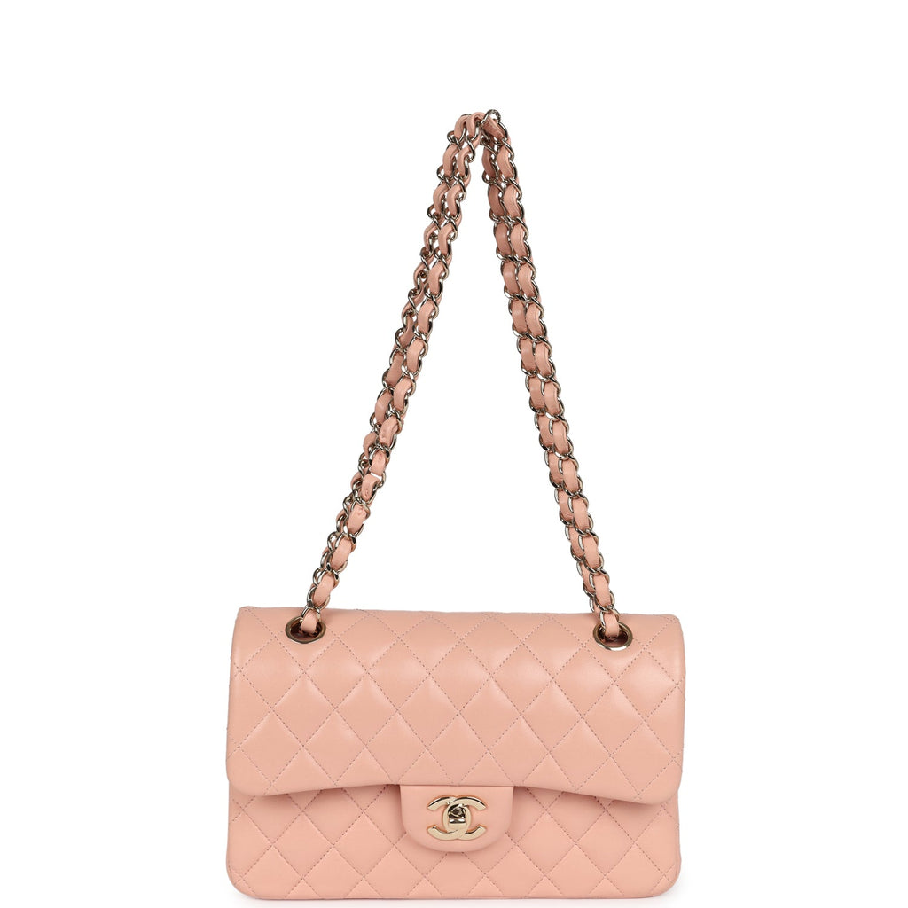 Chanel Small Classic Double Flap Light Pink Lambskin Gold Hardware