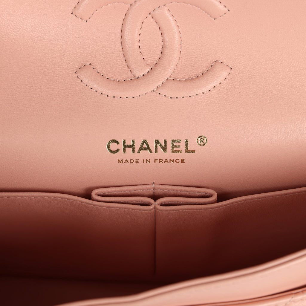 Chanel Small Classic Double Flap Light Pink Lambskin Gold Hardware