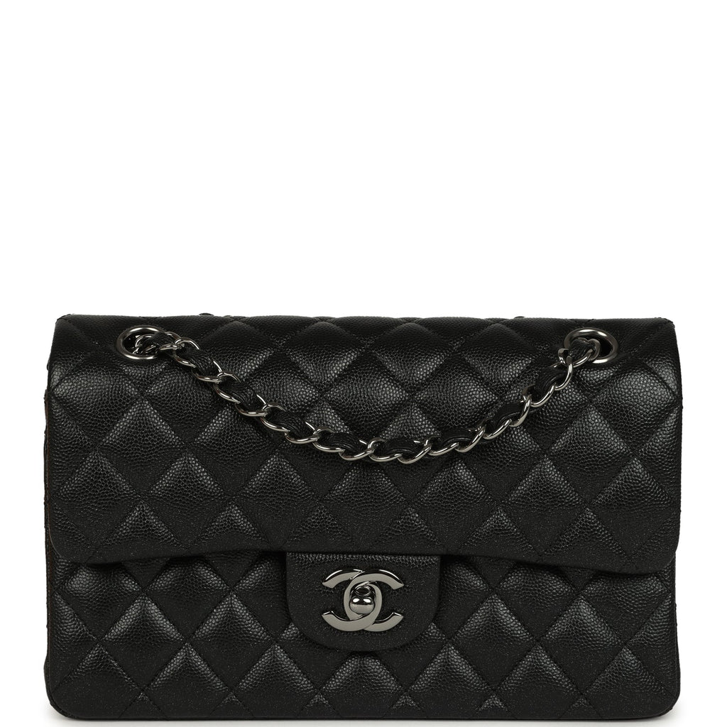 Chanel Small Classic Double Flap Bag Black Iridescent Caviar Ruthenium Hardware
