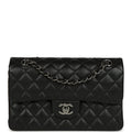 Chanel Small Classic Double Flap Bag Black Iridescent Caviar Ruthenium Hardware