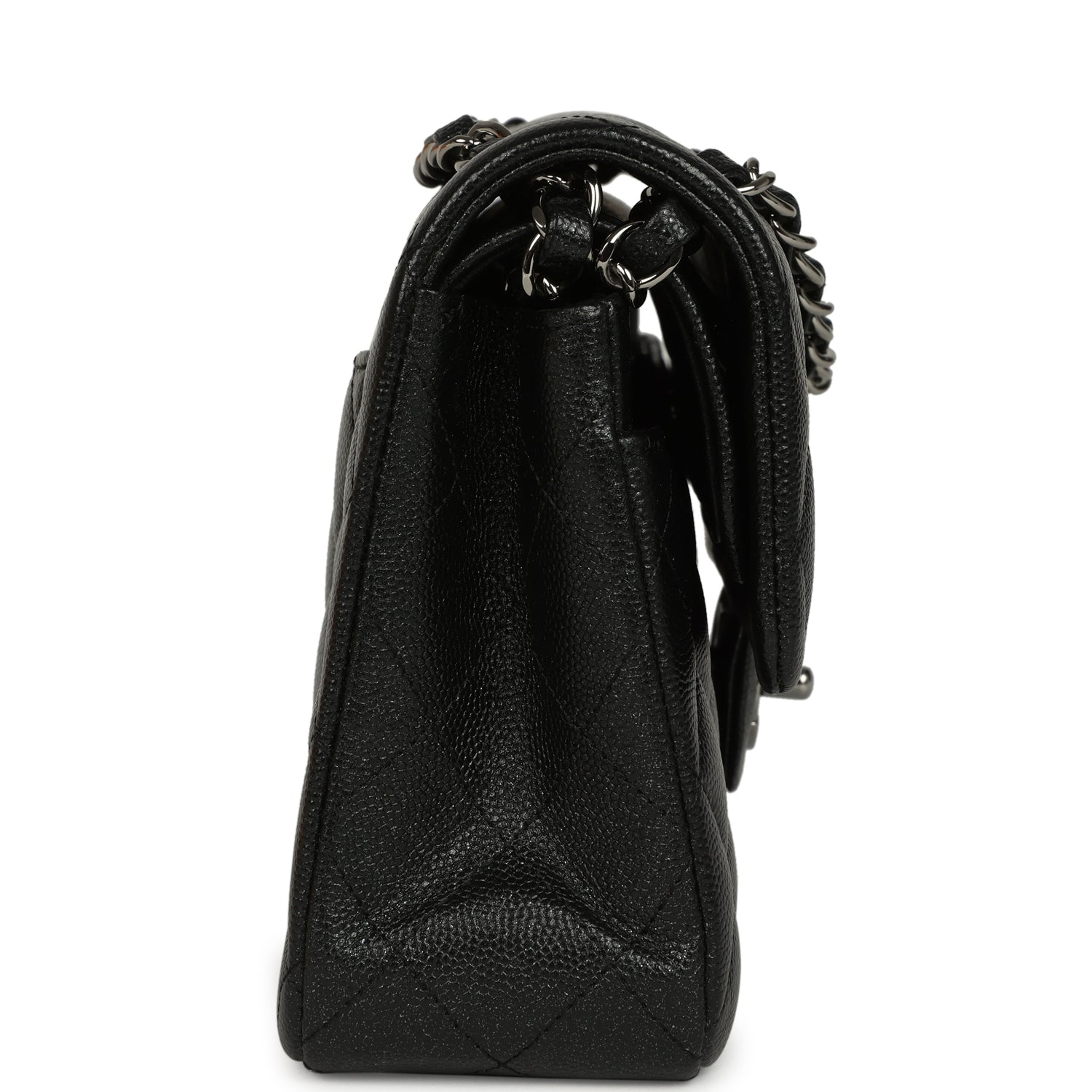 Chanel Small Classic Double Flap Bag Black Iridescent Caviar Ruthenium Hardware