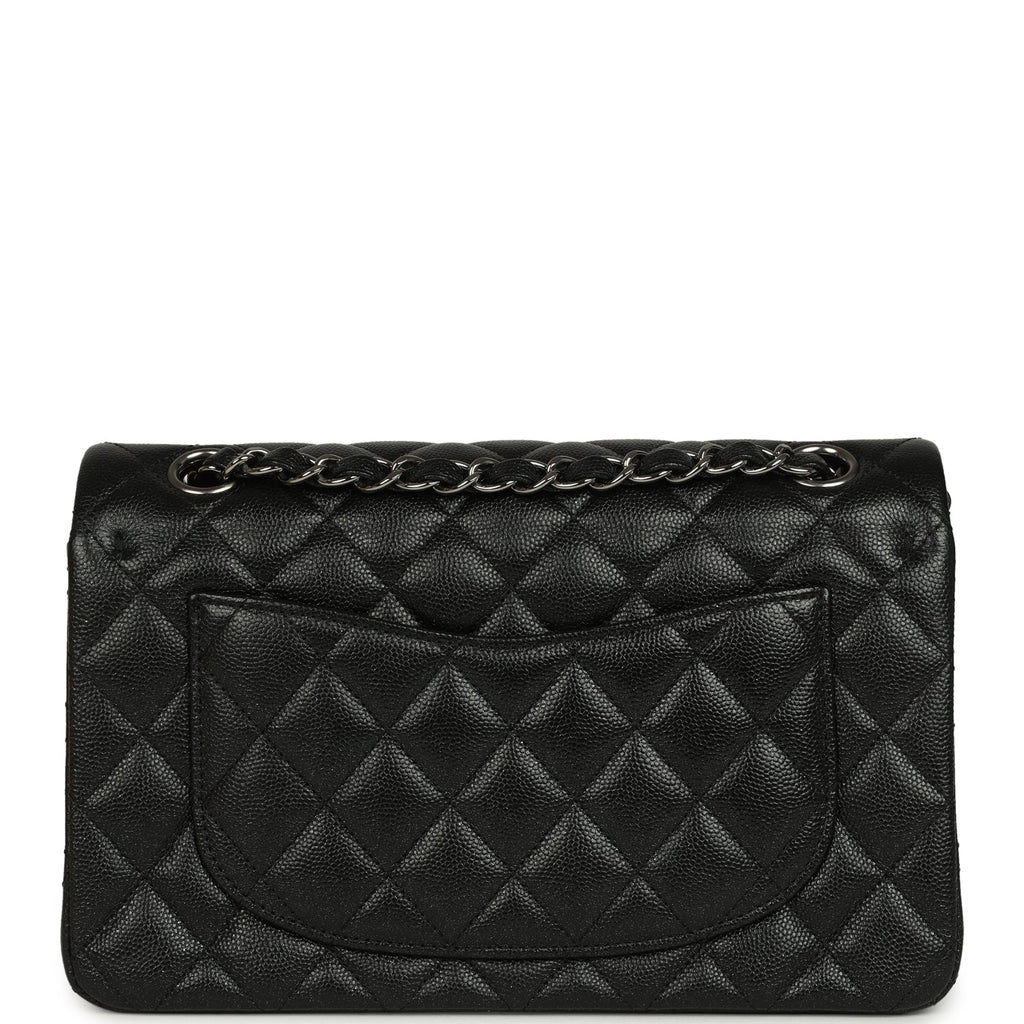 Chanel Small Classic Double Flap Bag Black Iridescent Caviar Ruthenium Hardware