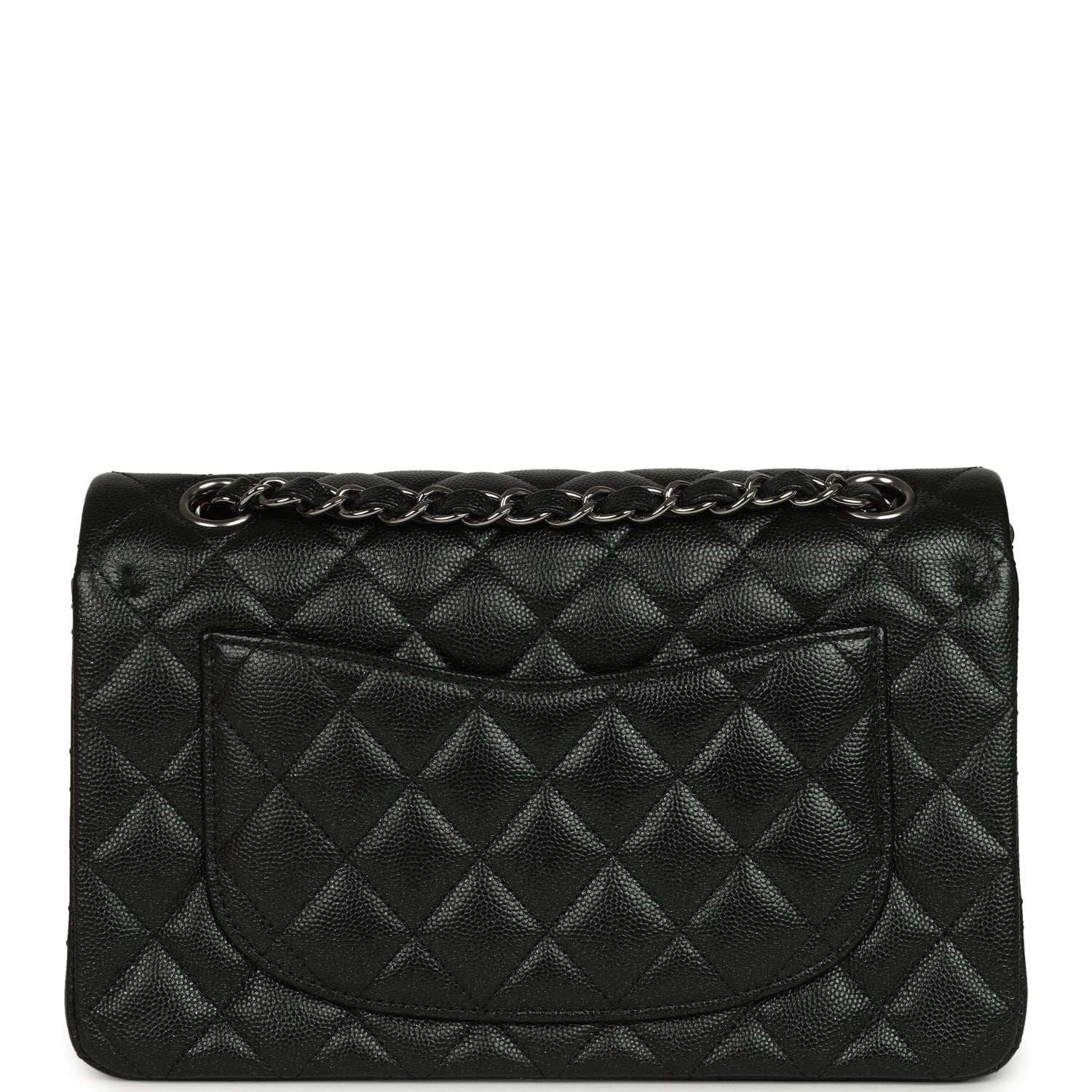 Chanel Small Classic Double Flap Bag Black Iridescent Caviar Ruthenium Hardware