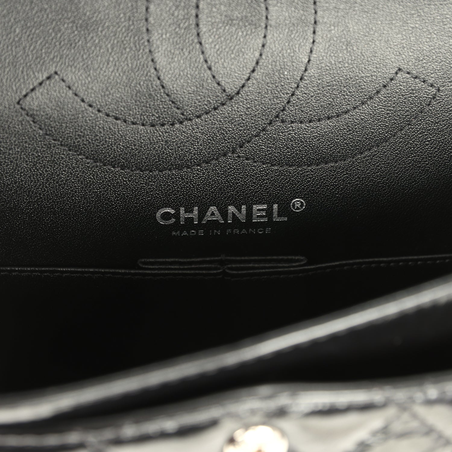 Chanel Small Reissue 225 2.55 Double Flap Bag So Black Shiny Crumpled Calfskin Black Hardware