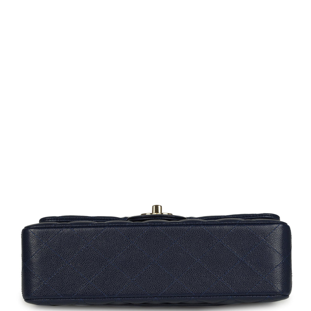 Chanel Small Classic Double Flap Bag Navy Blue Caviar Gold Hardware