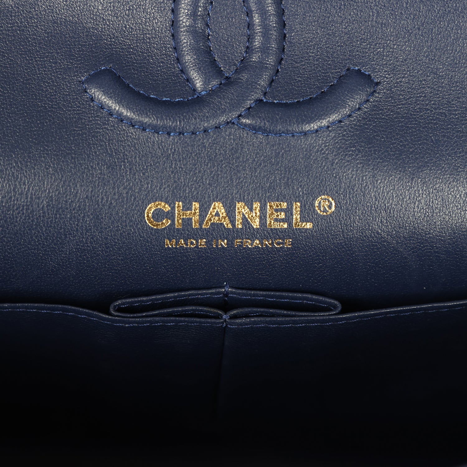 Chanel Small Classic Double Flap Bag Navy Blue Caviar Gold Hardware
