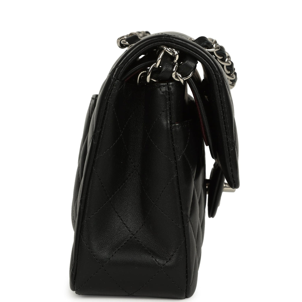 Chanel Small Classic Double Flap Bag Black Lambskin Silver Hardware