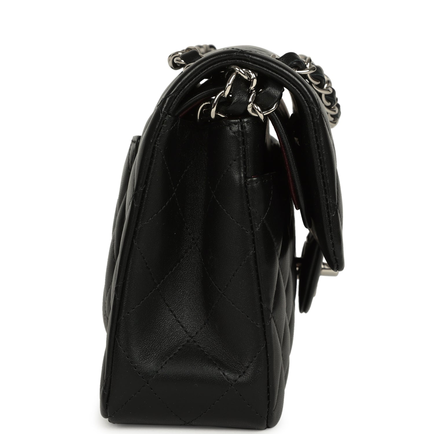 Chanel Small Classic Double Flap Bag Black Lambskin Silver Hardware