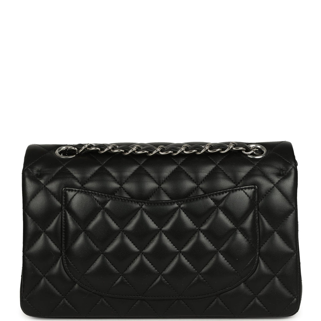 Chanel Small Classic Double Flap Bag Black Lambskin Silver Hardware