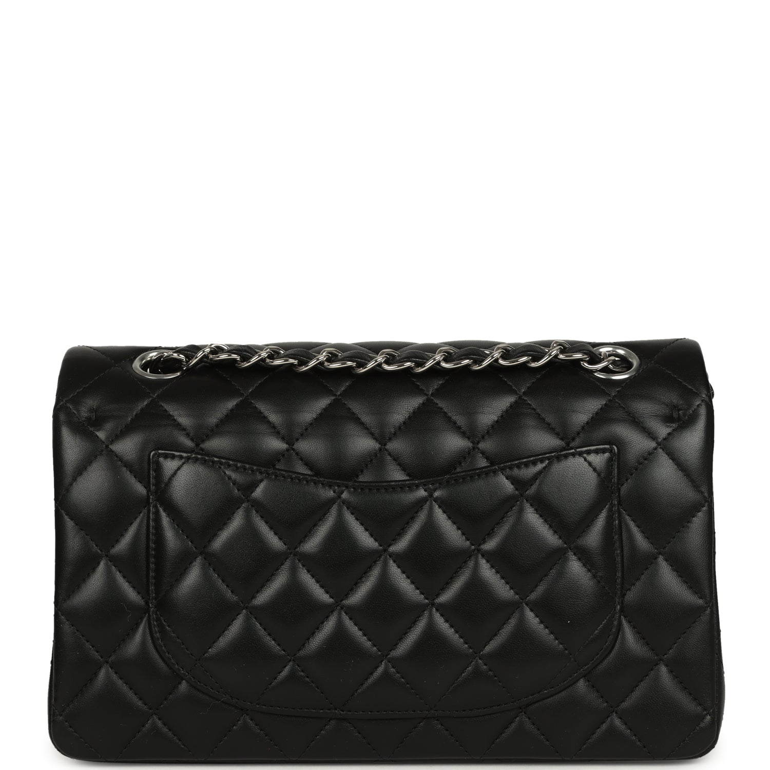 Chanel Small Classic Double Flap Bag Black Lambskin Silver Hardware