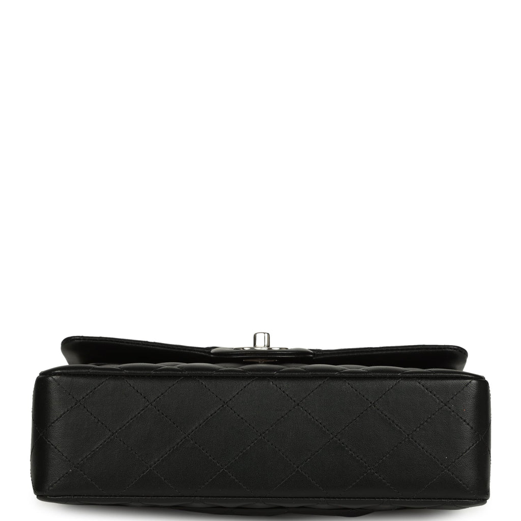 Chanel Small Classic Double Flap Bag Black Lambskin Silver Hardware
