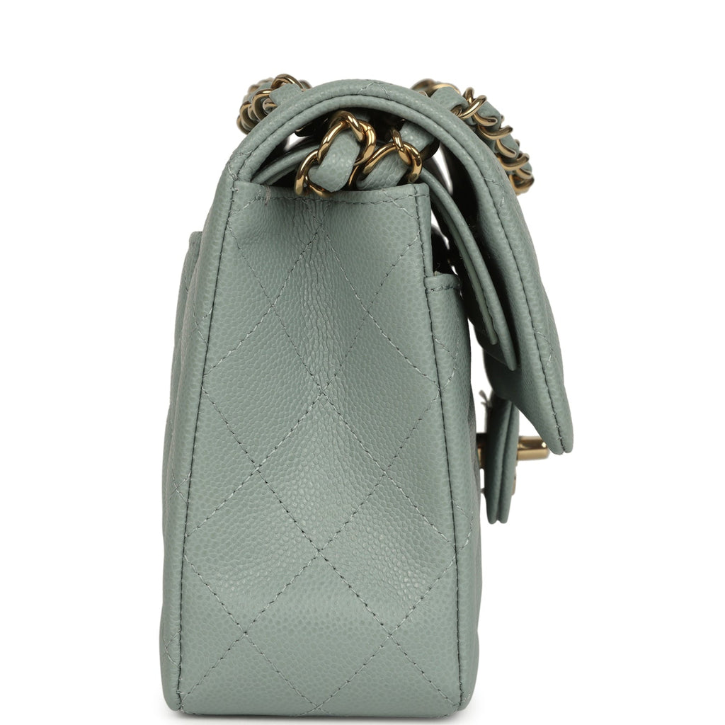 Chanel Small Classic Double Flap Bag Blue Caviar Light Gold Hardware