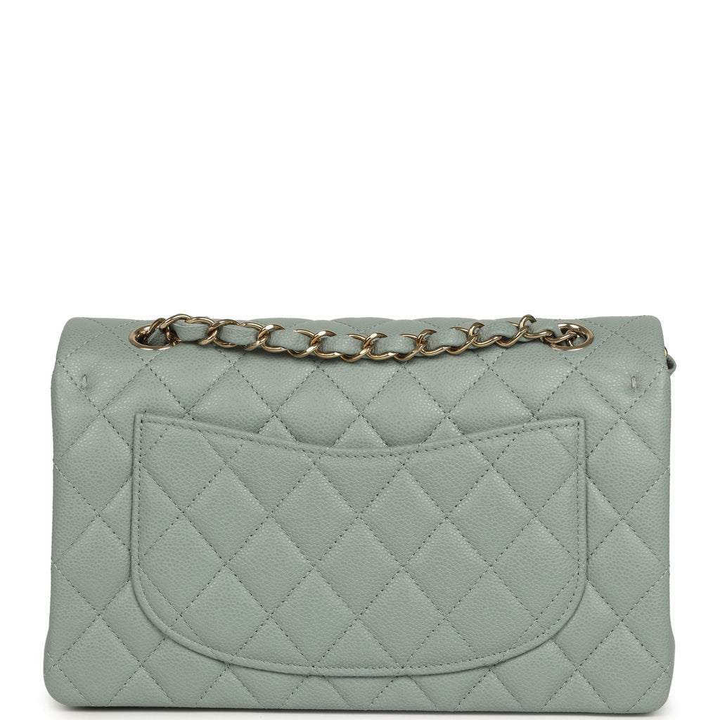Chanel Small Classic Double Flap Bag Blue Caviar Light Gold Hardware