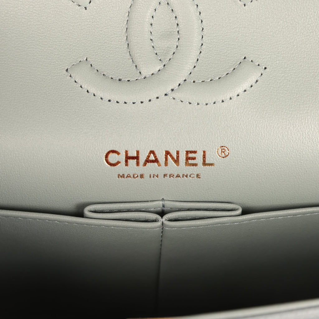Chanel Small Classic Double Flap Bag Blue Caviar Light Gold Hardware