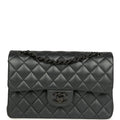 Chanel Small Classic Double Flap Bag So Black Iridescent Lambskin Black Hardware